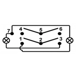 Przełącznik carling ON-ON 2-pozycje 7-pin 2 LED niebieski 12V